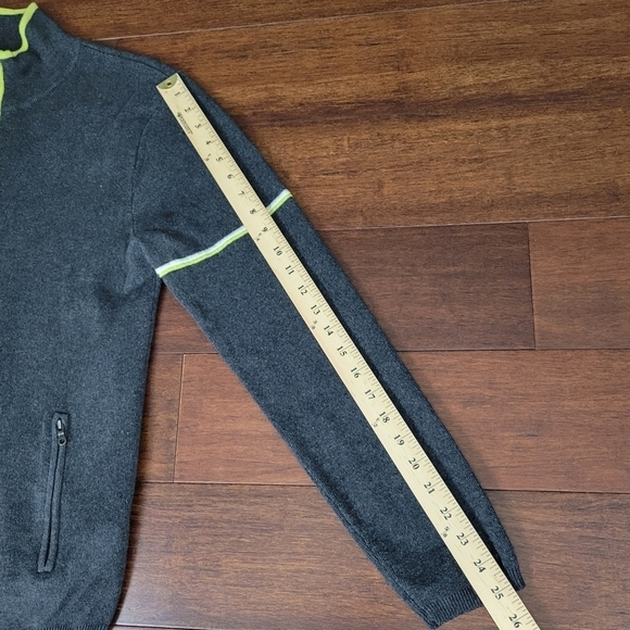 Neve Wool Blend Zip-Up Thick Knit Sweater Jacket Women's Size M Gray & Green - Picture 8 of 8